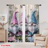 2pcs,2D Plane Printing Curtains&Window Treatment GnomeTrioButterflies Versatile Polyester Fabric (without Rod) Decorations