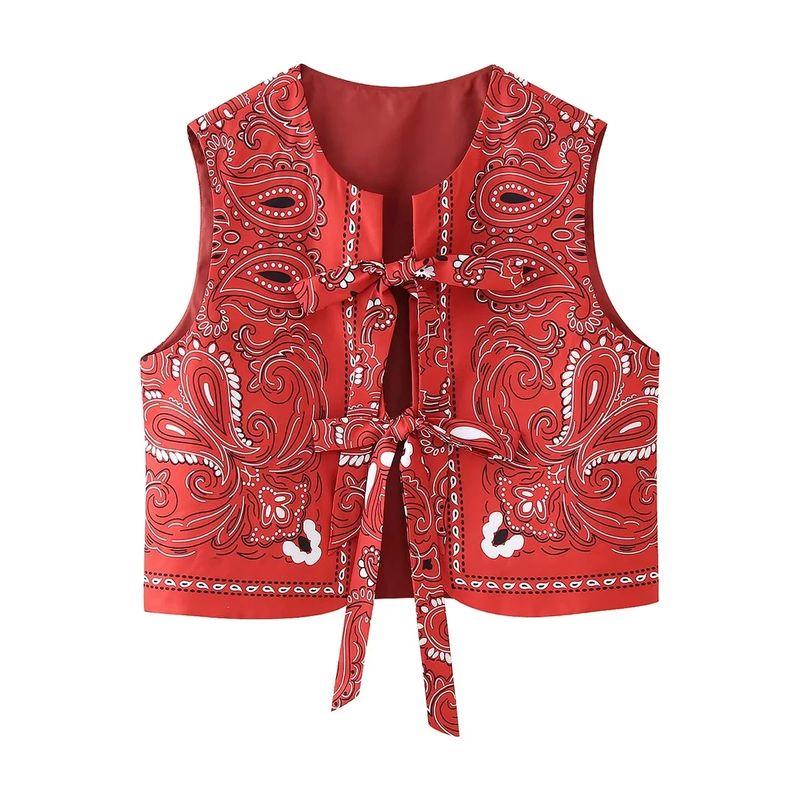 Jnleaog Summer New Arrival Women's Clothing Fashion Style French Commute Style Fashion All-Match Lace-up Accessories Cotton Vest