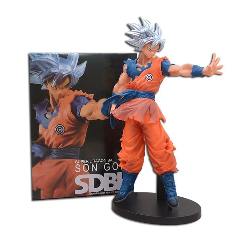Anime Dragon Ball Silver Hair Son Goku Figure Self-Careful Kungfu Budokai Reach Vegeta Action Figure Model Boxed 24CM PVC