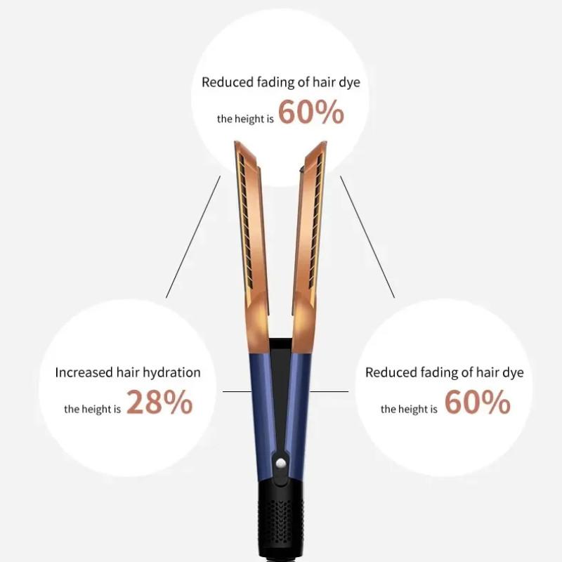 2 IN 1 Professional Hair Straightener & Hair Dryer Handheld Heat-Up Hair Flat Iron Negative Ion Iron Long-Lasting Styling Tool