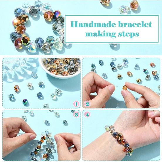 KitBeads 120Pcs Glass Teardrop Beads AB Color Water Drop Beads Top Drilled Faceted Tear Drop Shaped Beads for Jewelry Making Bracelet Necklace Crafts