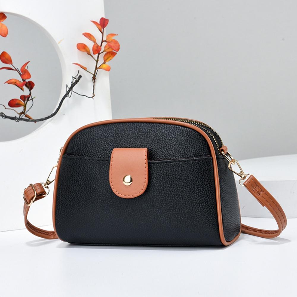 PU Leather Niche Shoulder Bag Solid Color Simple Square Bag Ins Small Crossbody Bag  Outdoor