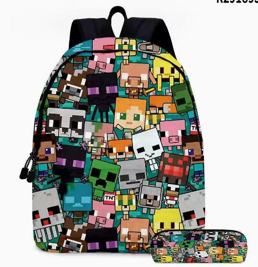 Minecraft Schoolbag Children'S Backpack Cartoon Animation Backpack Pencil Case