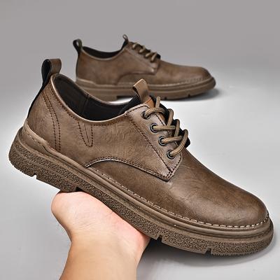 Äkta Läder Herr Casual Skor Klassiska Snörskor Oxford Skor Eleganta Kontorsskor Herr Formella Klädskor Bekväma Affärsskor