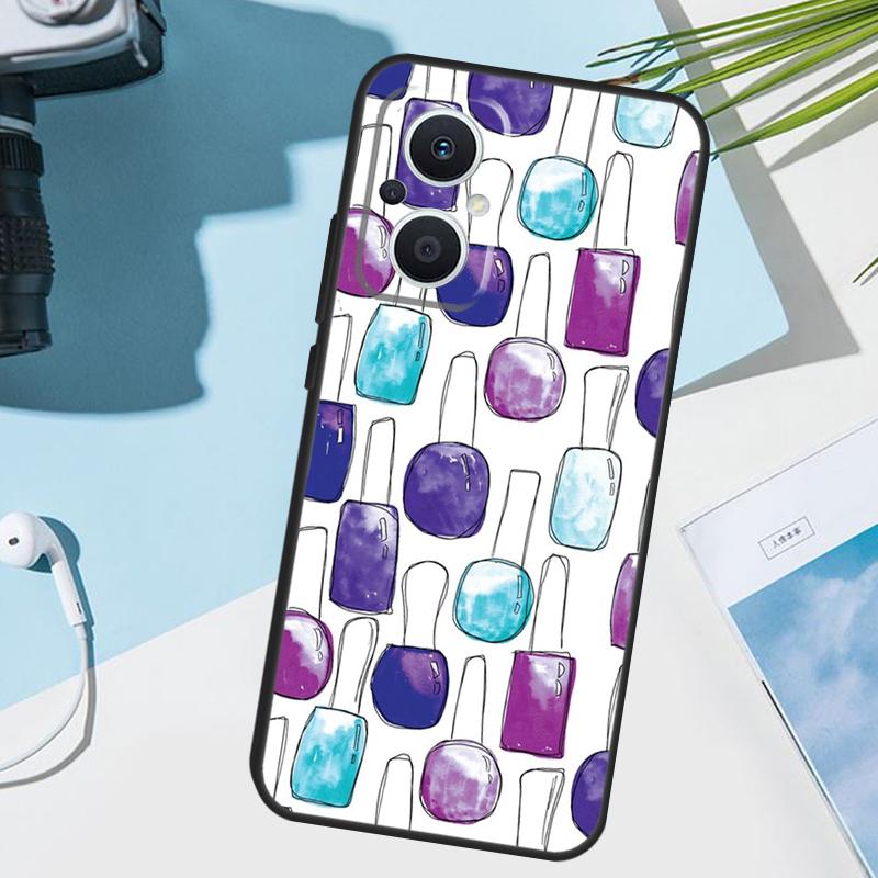 Nail Polish Bottles Collection Cover For OPPO Reno 7 8 Lite 10 12 13 14 Pro 11 F 12F 13F 14F OPPO Find X8 X5 X6 X9 Pro Case