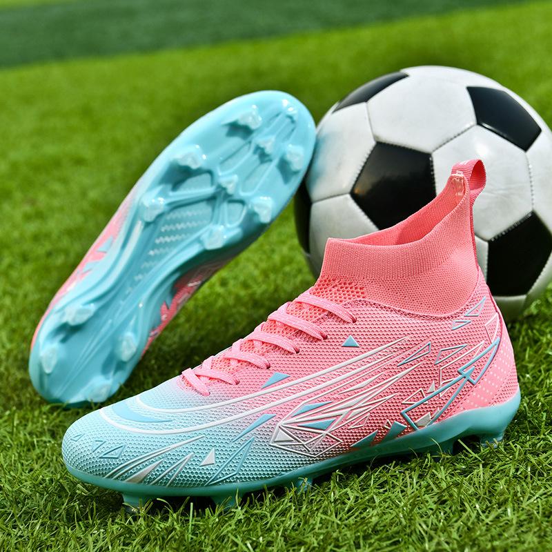 High Top Football Shoes Primary School Students TF Broken Nails Youth AG Long Nails Adult Lawn Game Training Shoes Men and Women 2025