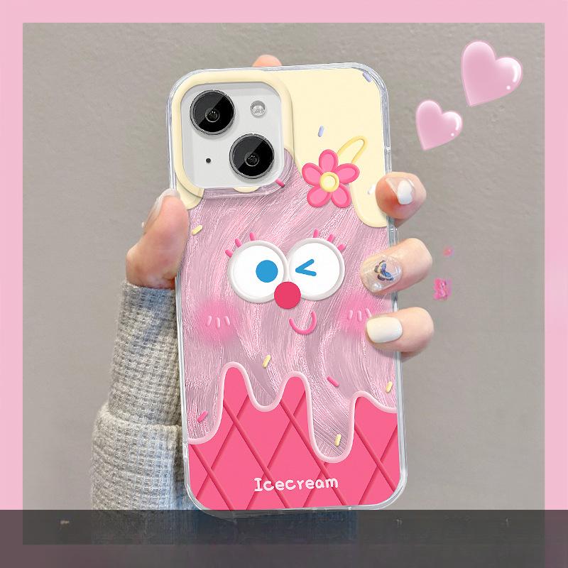 

Подходит для Apple 13 Пуховая пряжа Чехол для мобильного телефона Iphone14pm Милое мороженое Невидимая подставка 15 Милый мультяшный 11 iPhone SE (2nd Generation)