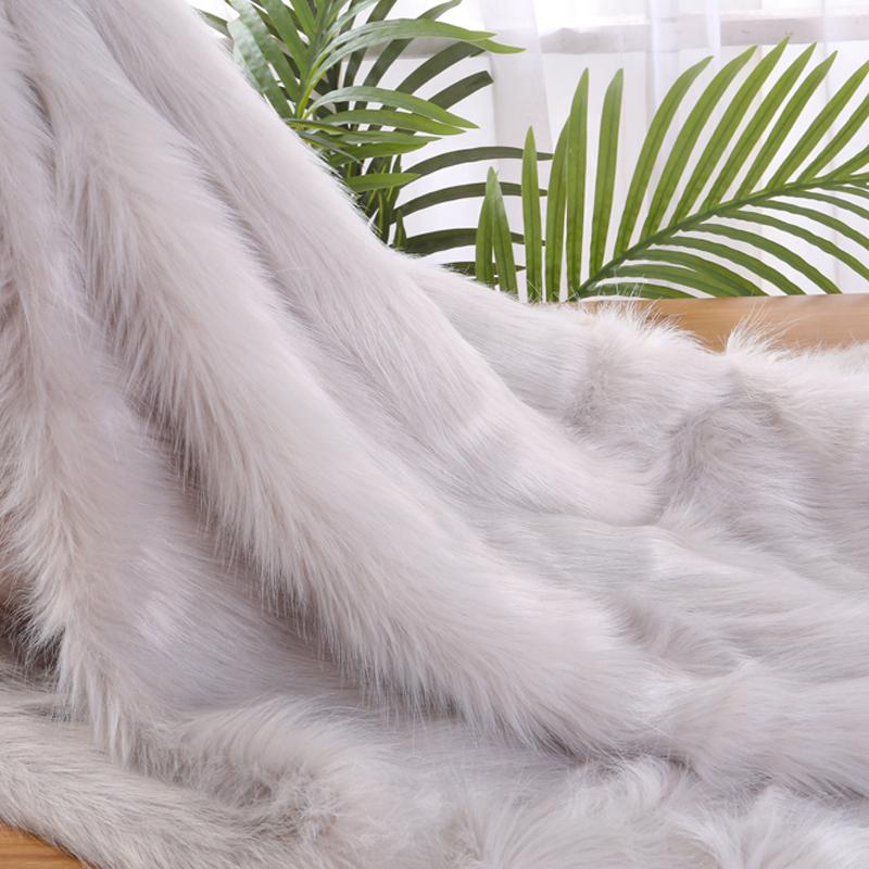 100*170cm Imitation Fox Fur Fabric 5cm Long Artificial Fur Plush Fabric For Diy Carpet Jewelry Phone Counter Cover Photo Props