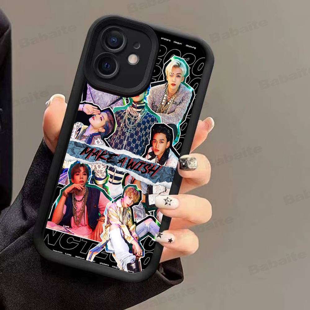 Band N-NCT MUSIC Für IPhone 17 Pro Max 16 15 14 13 12 11 Plus Schwarze Weiche Handyhülle