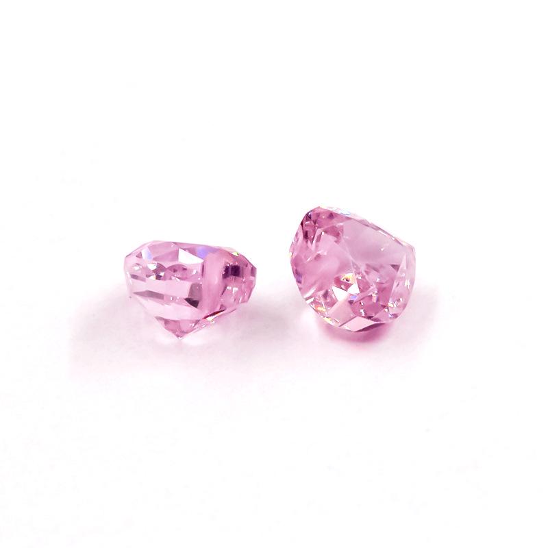 9A Pink Heart-Shaped Synthetic Gemstone with Ice Flower Cut for DIY Jewelry