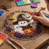 DIY Diamond Art Ornaments Halloween Ghost/Owl Hanging Ornament Kit, Gem Projects Painting Suncatcher, Pendant Window Decor Creative Crafting Supplies