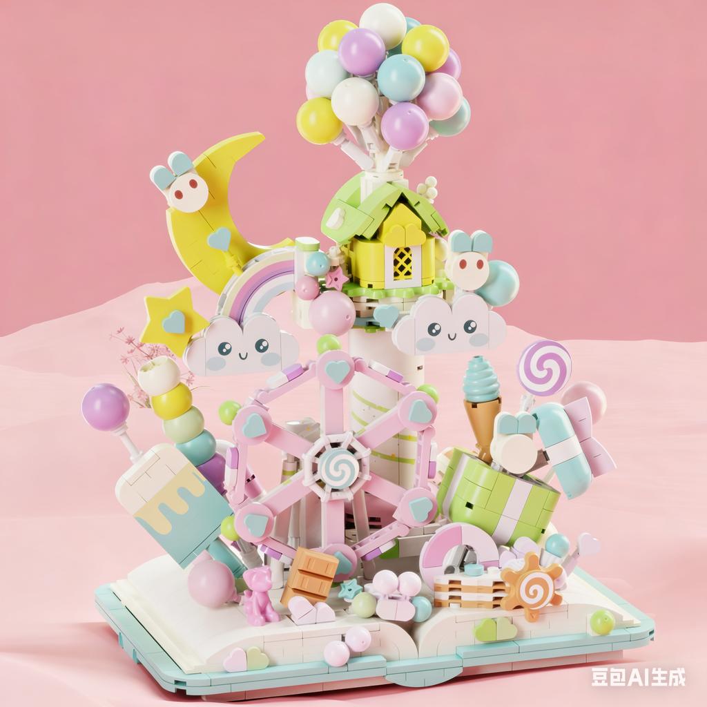 1388Pcs Pink Fantasy Castle Model Construction Blocks Set Diy Castle In The Sky Princess Palace Blocks Toys For Girl Birthday  Gifts