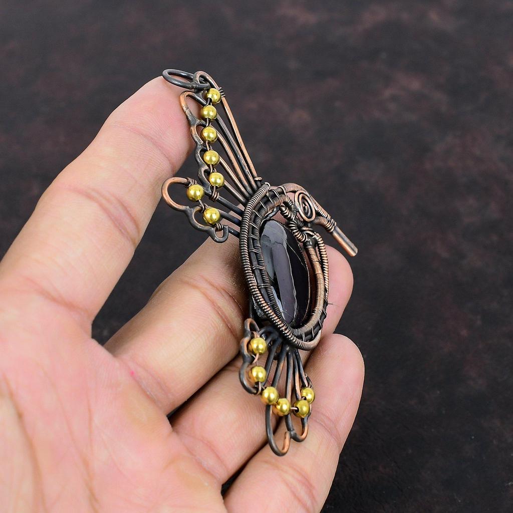 Sugilite Pendant Copper Wire Wrapped Pendant Handmade Pendant Bird Jewelry Unique Pendant Copper Wire Jewelry Gemstone Pendant Gift For Him