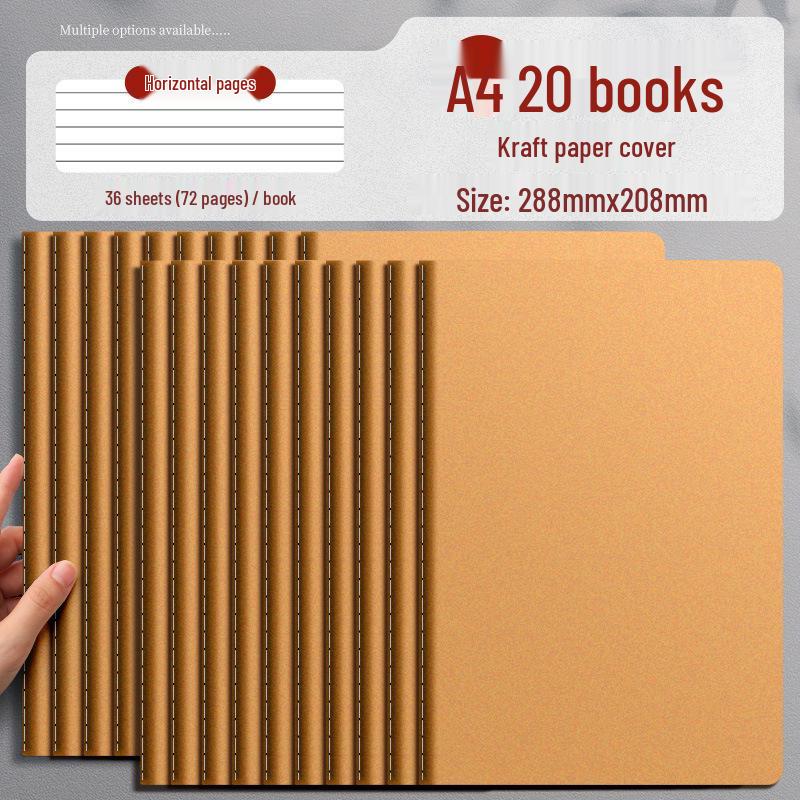 Thickened Kraft Paper B5 Lined Notebook for College and High School Students