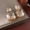 Rhinestone Square Earrings Necklace Exaggerated Temperament Accessories Sets