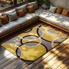 Yellow Gray Geometric Bohemian Rug, Interlocking Circle Pattern Non-Slip Carpet, Modern Living Room Mat for Artistic Decor