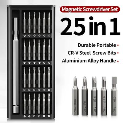 1 Set 25-in-1 Precision Screwdriver Set, Electronics Repair Tool Kit for Phone, PC, PS4, Eyeglass, Professional Mini Repair Tool Kit