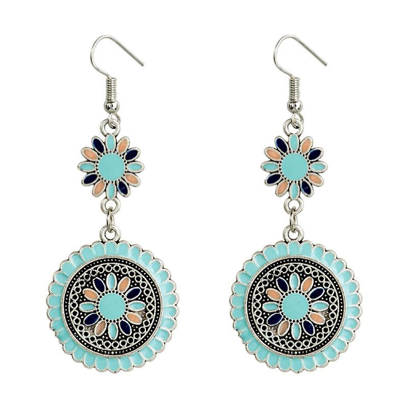 Multicolor Daisy Shaped Earrings Boho Vacation Style Casual Accessories Suitable For Daily Party Holiday Wear Gifts