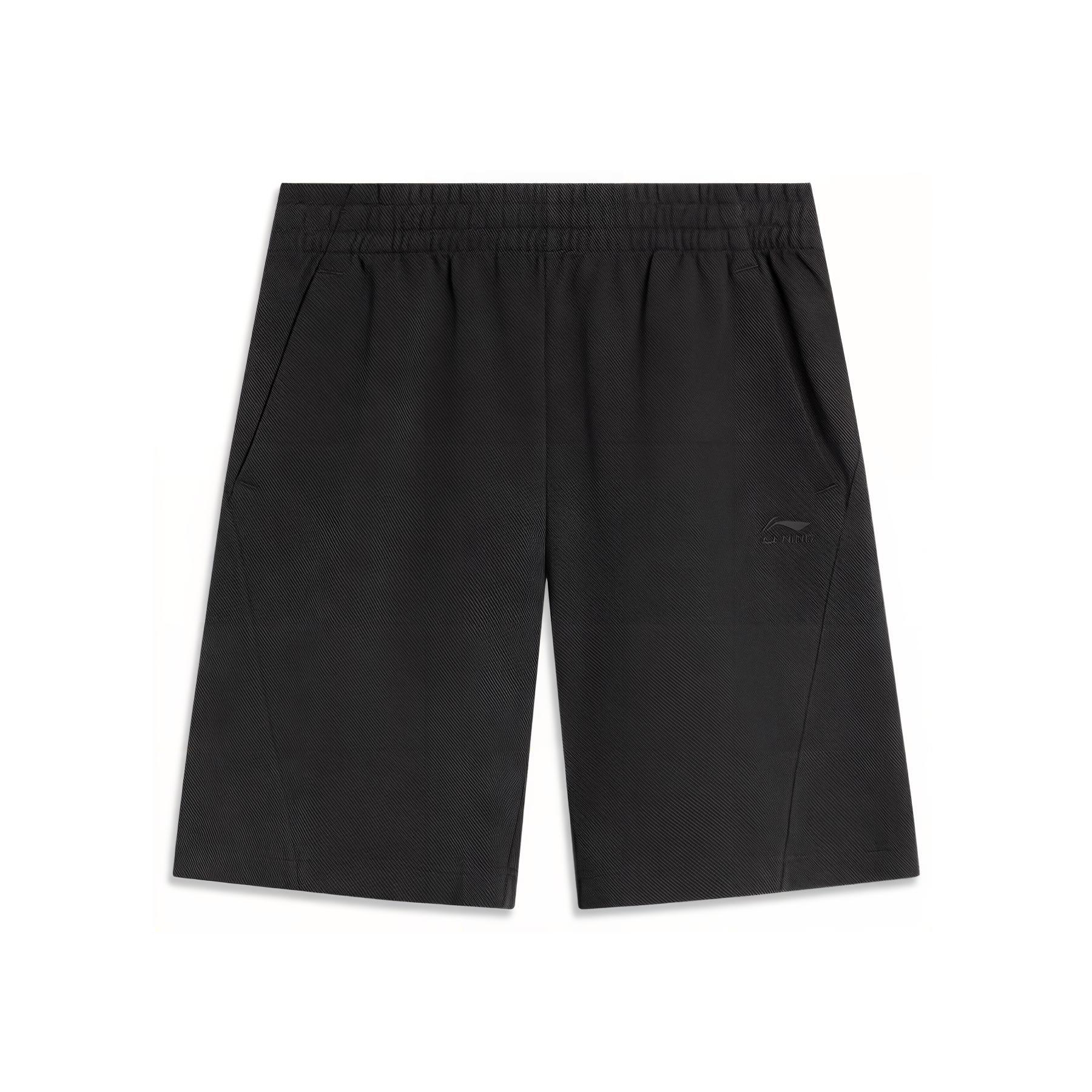 

Li Ning Sports Trend Series однотонные, со средней талией, удобные, универсальные, дышащие, прямые, повседневные шорты, мужские шорты, черные AKSU535-2