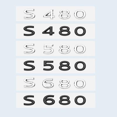 Nowe chromowane czarne litery S480 S580 S680 V12 Emblemat dla Benz Maybach S Klasa Samochód Błotnik Bagażnik Tył W221 W222 Logo Naklejka