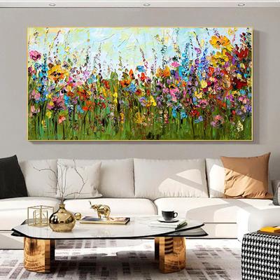Nowoczesny kolorowy kwiatowy kwiat obraz olejny na płótnie skandynawskie plakaty i druki obrazy na ścianę salon Home Decor bez ramki