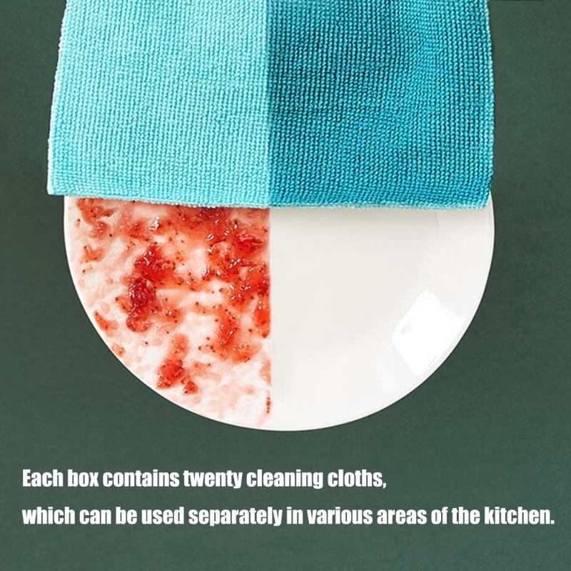 3 Boxes Disposable Quick Draw Kitchen Dish Cloths Soft Fiber Towels 20 Count Each