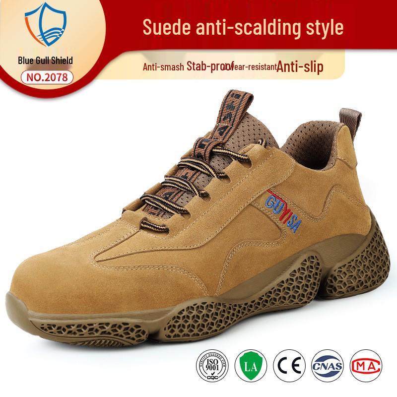 Breathable Men’s Fireproof, Anti-Smash, Anti-Puncture Safety Shoes - Comfortable, Wear-Resistant, Non-Slip Work Shoes for Welders
