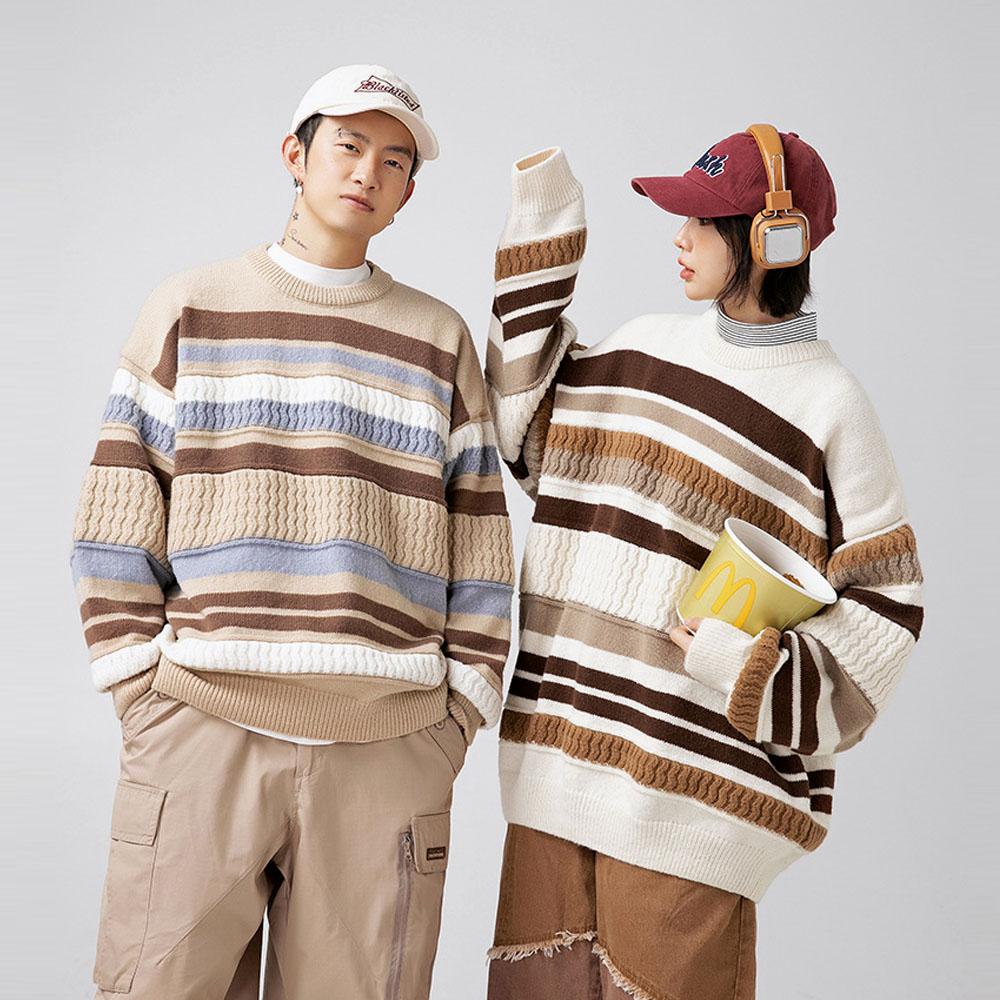 Mens Autumn Winter Japanese Style Thickened Knitted Sweater Trendy