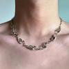 Minimalist Metal Irregular Hammer Pattern Adjustable for Women Fashion Gold Silver Color Oval Geometric Clavicle Chain Jewelry
