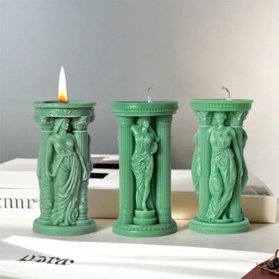 Silikonowa forma do świec Bogini Ateny 3D, Silikonowa forma rzeźby Ateny Greckiej, Forma żywiczna Kolumny Rzymskiej, Forma gipsowa Rzeźby Kobiety Bogini