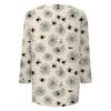 Women's Fashionable Casual Three-Quarter Sleeve Halloween Print Round Neck Top