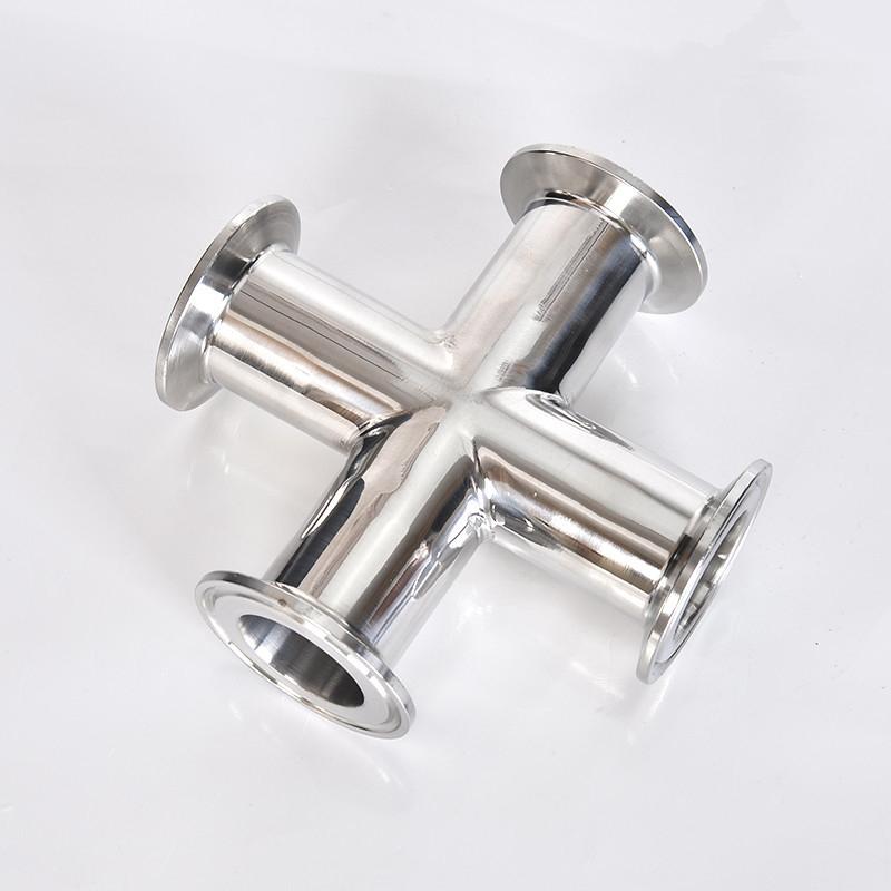 2,5 "rohr OD 57 63mm Edelstahl SS304 4 Weg Kreuz Sanitär Fitting Tri Clamp Ferrule OD 77mm Homebrew