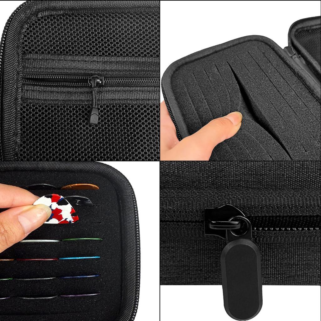 Guitar Pick Holder Case for Fender Dunlop Dunlop Musical Guitar All Pick Storage Box Bag Only D'Addario Instruments, Accessories, Sizes, Pouch, (Dark