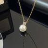 High Quality Pearl Dubai 14K Gold Plated Stainless Steel Pendant Necklace and Earrings Jewelry Set for Women Wedding Party Gift
