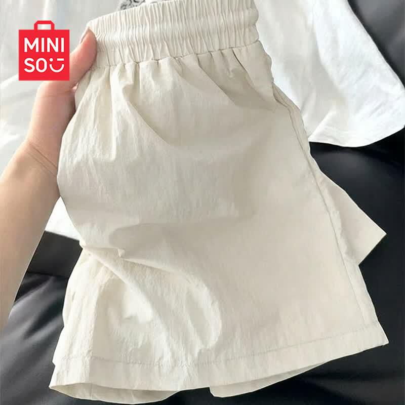 MINISO Women s High-Waist Ice Silk A-Line Shorts XL абрикосовый
