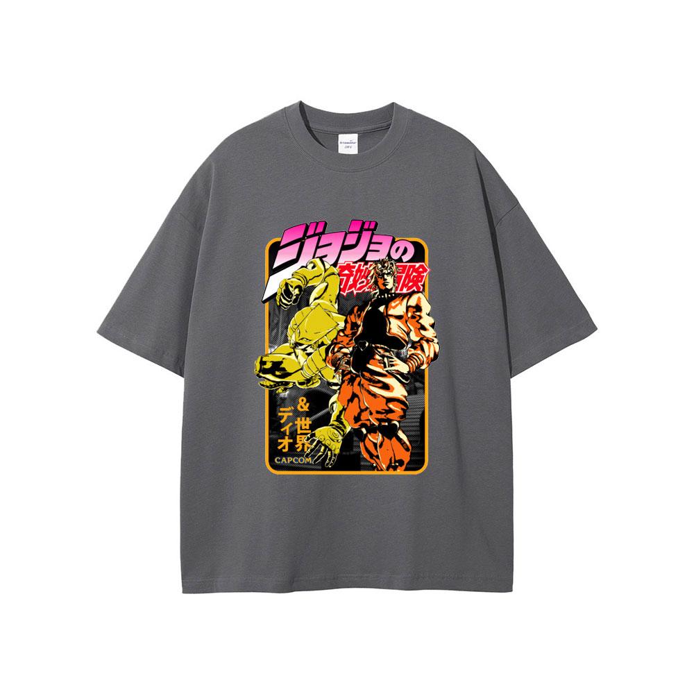 Anime JoJo Bizarre Adventure Jotaro Star Platinum Tshirt Men Women Casual Cotton Short Sleeve Tshirts Manga Vintage T Shirts