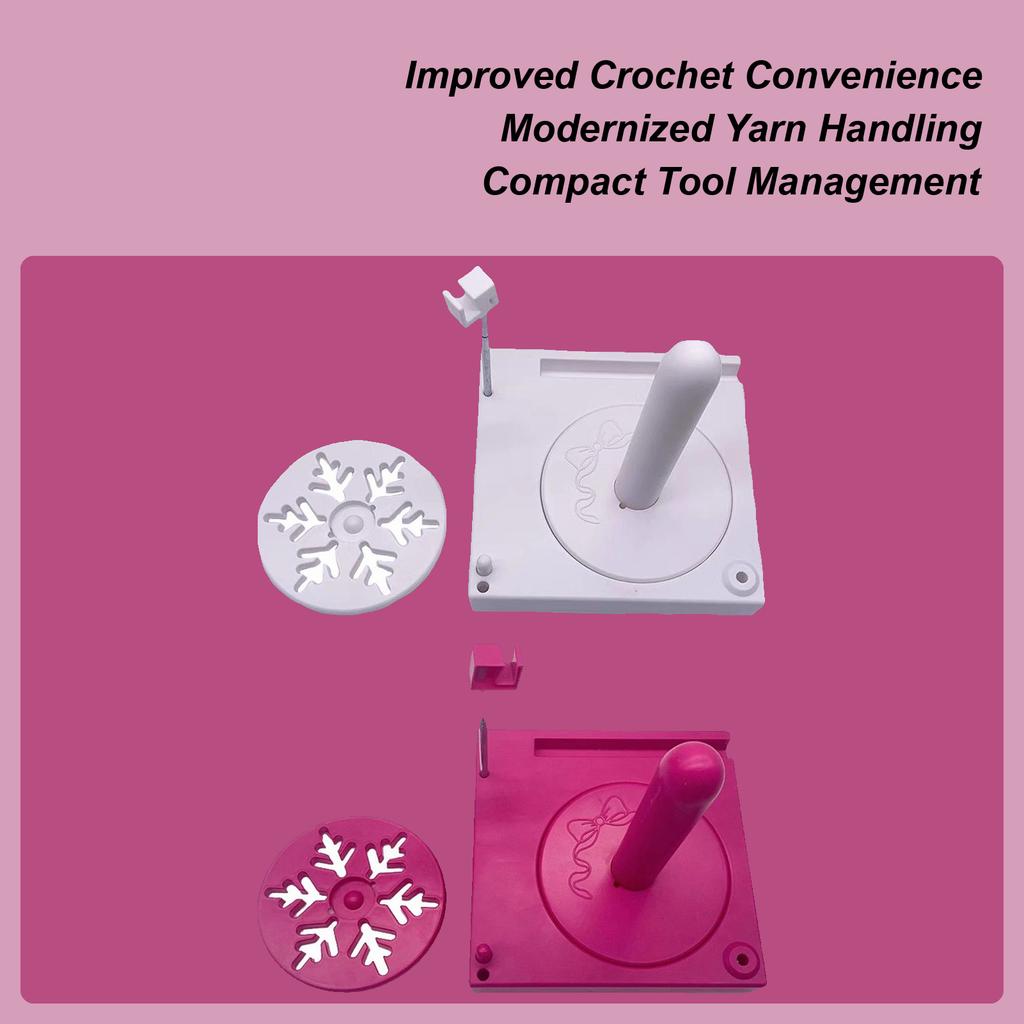 Multi-Functional Yarn Spool Box Yarn Holder For Crocheting Yarn Spindle Holder With Accessories Storage Drawer Knitting Supplies