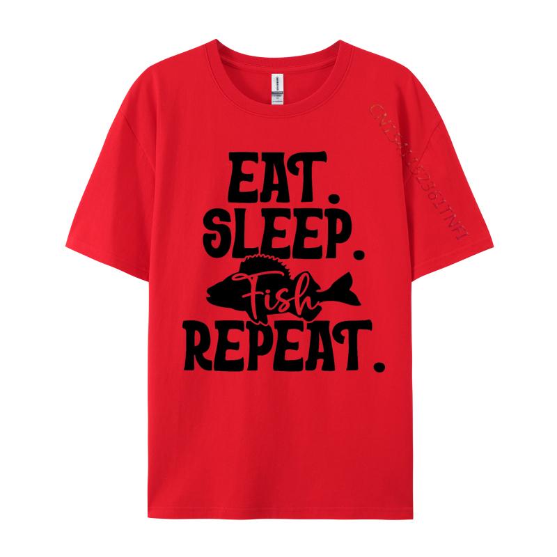 

Eat Sleep Fish Repeat Tshirt Tops Shirts Cosie T Shirt Company T Shirt Mens Korean Fashion Black Design S
