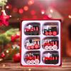 6Pcs Christmas Train Toys, Pendant Hanging, Wooden Gifts Ornaments for Door Wall Windows