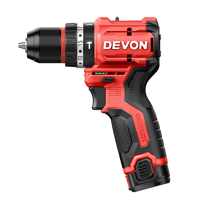Trapano avvitatore a batteria senza spazzole 12V Devon spina CN (adattatore incluso)