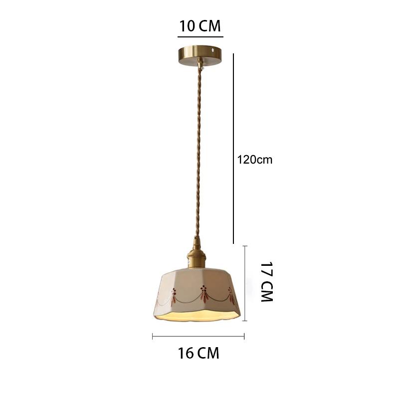 Ceramic Hanging Light Dining Room Kitchen Island Pendant Lamp Living Room Bronze Retro Ceiling Chandelier Bedroom Lamp Homestay