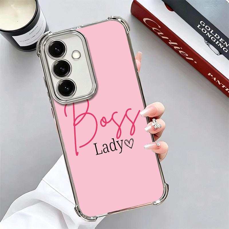 

Girl Boss Lady Pink Plating Phone Case For Samsung A17 A07 A37 A57 A16 A56 A15 A55 A14 A54 A13 A53 A26 A36 A25 A35 A24 A34 A23 A Samsung A03S