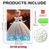 Red Carpet Gala Cinderella Pearl-Inlaid Frameless Art | Handmade Pearl Craft, Red Carpet Gala Theme, for Luxury Glam Home Decor & Gift Option