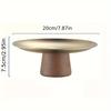WIKHOSTAR Stainless Steel Cake Tray Wooden Base Fruit Display Plate Dessert Plate Dining Table Home Decoration Ornaments