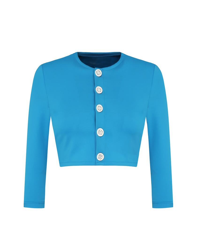 Soltipeullawo Crop Cardigan Blue