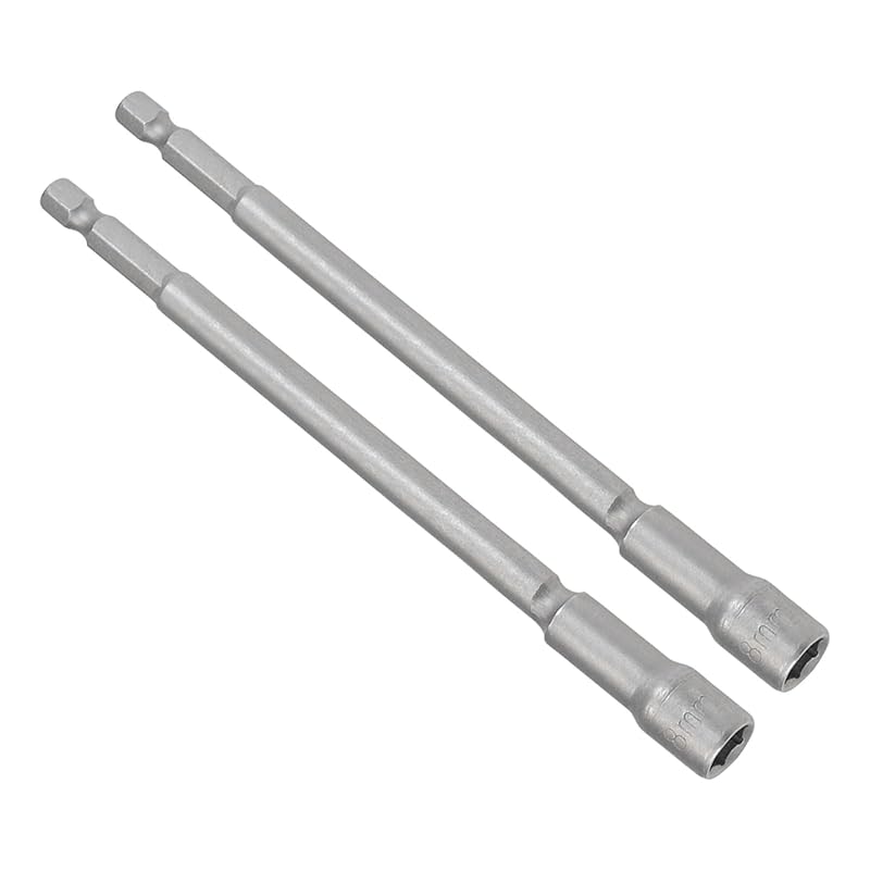 

CoCud magnetic nut setter driver 8mm socket 1/4 hex shank CR-V steel long hexagonal shank wrench tool - (Application: Automotive parts repair) set of