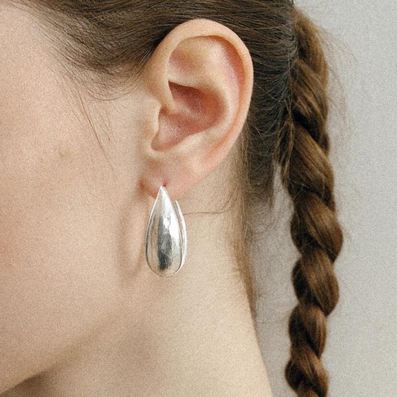 

Unique Temperament Versatile Double-sided Leaf Earrings срібний