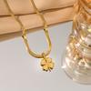 Four-leaf Clover Set for Women Titanium Steel Non-fading High-end Clavicle Chain Bracelet and Earrings
