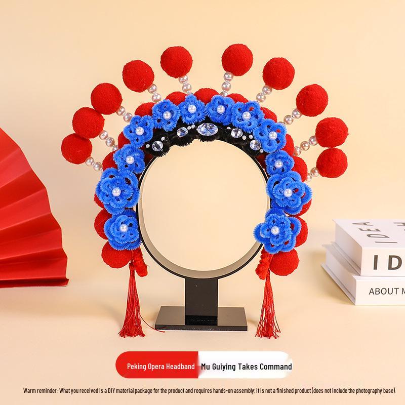 DIY Peking Opera Headband & Hair Accessories Kit for Dragon Boat Festival Team-Building Activity