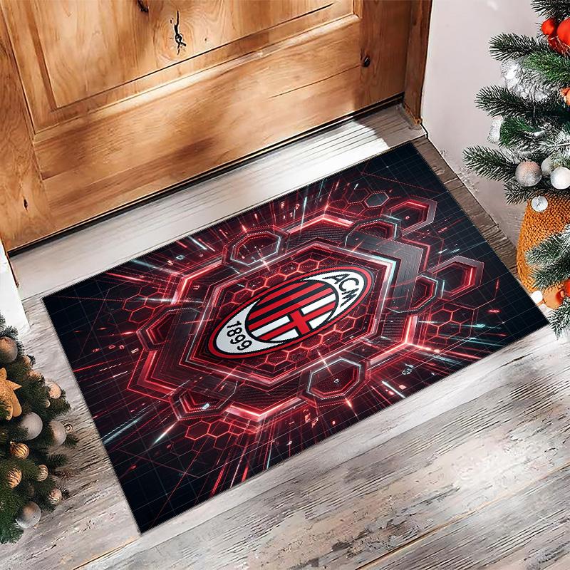 AC Milan Printed Flannel Area Rug Non Slip Soft Polyester Floor Carpet Indoor Decor Mat for Bedroom Living Room Sofa Game Room Home Decoration